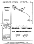 Craftsman BRUSHWACKER 358.798260-32cc Operator`s manual