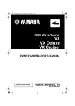 Yamaha 2009 Wave Runner VX Deluxe Operator`s manual