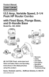 Craftsman 28180 - Fixed-Base Router/Table Combo Product manual