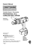 Craftsman 315.274790 Owner`s manual