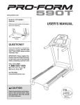 Pro-Form 590T User`s manual