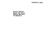 Vauxhall Agila Owner`s manual