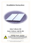 Installation Instructions Solar Collector Kit Solar Collector