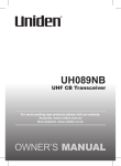 Uniden UH089 Owner`s manual