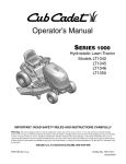 Cub Cadet 190-678-100 Operator`s manual
