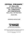 Central Pneumatic 97526 Operating instructions