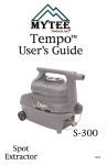 Mytee S-300 TEMPO User`s guide