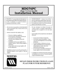 Maytag MDG76PC Installation manual