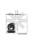 Vari Lite VL2500 Spot Luminaire User`s manual