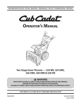 Cub Cadet 526 SWE Operator`s manual