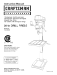 Craftsman 152.229020 Operating instructions