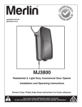 Merlin MJ3800 Operating instructions