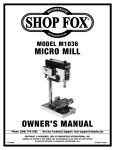Woodstock SHOP FOX W1777 Owner`s manual