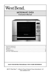 West Bend Microwave Oven Instruction manual