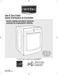 Maytag MHW3000 Use & care guide
