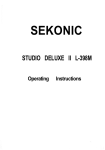 Sekonic L-398M Operating instructions