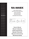 Rotel RA-985BX Owner`s manual