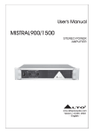 Alto MISTRAL 900 User`s manual