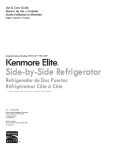 Sears Kenmore Elite Side by Side Refrigerator Use & care guide