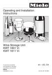 Miele KWT 1611 Vi Operating instructions