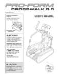 Pro-Form CROSSWALK 8.0 User`s manual