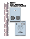 Mackie SRS1500 User`s manual