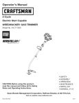 Craftsman WEEDWACKER INCREDI.PULL 316.711020 Operator`s manual