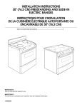 installation instructions 30" (76.2 cm) freestanding and