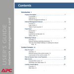 APC Network Management Card AP9617 User`s guide