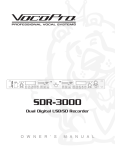 VocoPro SDR-3000 Owner`s manual
