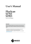 Eizo FlexScan S1703 User`s manual