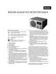 Boston Acoustics AM/FM Radio Tuner User manual