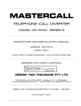 MASTERCALL MC-4044 SERIES 5 Installation manual