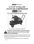 Central Pneumatic 67708 Operating instructions