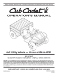 Cub Cadet 435A Operator`s manual