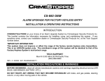 CrimeStopper CS-882.OEM Operating instructions