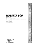 Apogee Rosetta 800 User`s guide