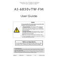 Autostart AS-6850VTW-FM User guide