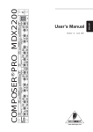 Behringer COMPOSER PRO MDX2200 User`s manual