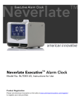 American Innovative, Neverlate Executive NL7DEX-US Operating instructions