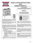 Master (VENT-FREE) GAS STOVE HEATER Owner`s manual