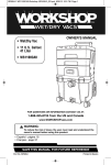 Workshop WS1100CA0 Owner`s manual