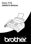 Brother FAX-T78 Owner`s manual