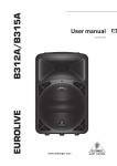 Behringer Eurolive B312A User manual