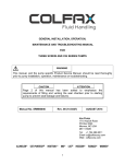 Colfax CIG Mechanical Seal Service manual