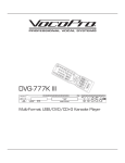 VocoPro DVG-777K III Operating instructions