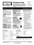 Wayne 330600-001 Operating instructions