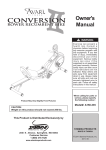 Avari Fitness Rower Owner`s manual