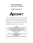 Adcraft DF-6L/2 User`s manual