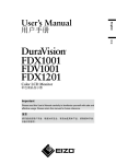 Eizo DURAVISION FDX1001 User`s manual
